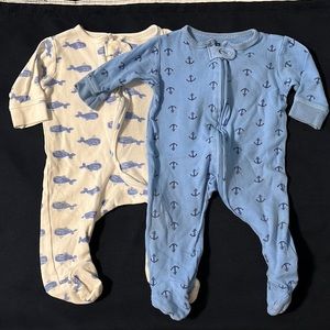 Hudson Baby Footie Pajama Onesies with Zipper